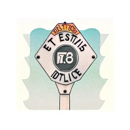 stop sign with street name "east village rd" and delancy rd tattoo design idea