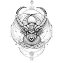it should a tatto on the forearm should cover circular. it should should show Aries and lord shive tattoo design idea