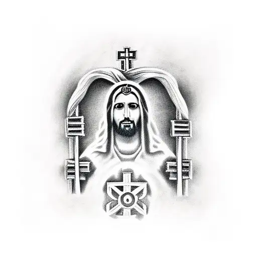 cruz jesus llorando tattoo design idea