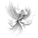 phoenix with color  tattoo design idea