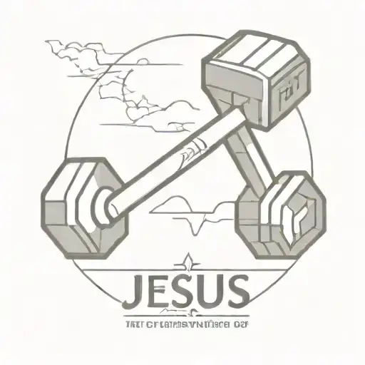Jesus Christ, Mary mother of Jesus, gym dumbbell transformed , Kilimanjaro, bible verse  tattoo design idea