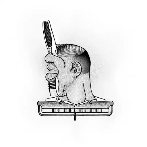 I want barber clippers with a disappearing hand holding it, I also want the year 1976 in big bulk letters with a a sayin tattoo design idea