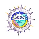 Sun and Moon tattoo design idea