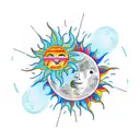 Sun and Moon tattoo design idea