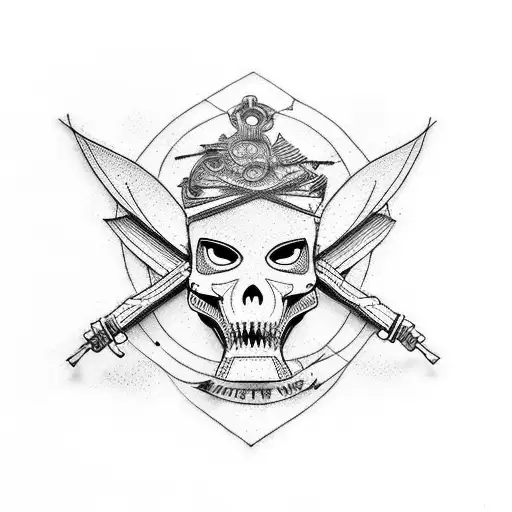 Sculpture-type crane with the phrase "memento mori" engraved on the forehead tattoo design idea