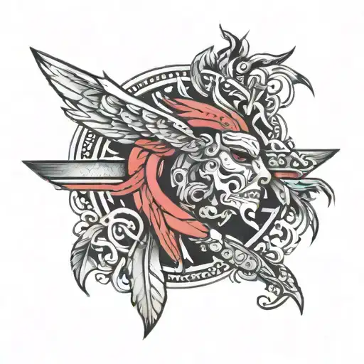 create a armband tattoo which describes warrior spirit, never give up attitude, strong mindset tattoo design idea