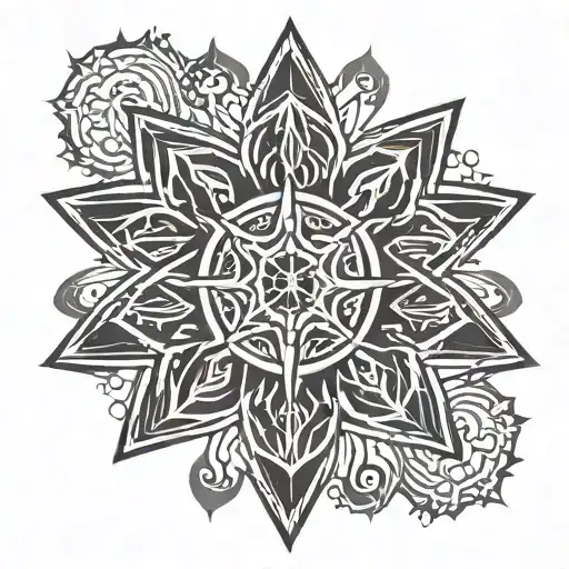 9 pointed star as per hindu symbol tattoo design idea