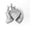 fingerprints heart tattoo design idea