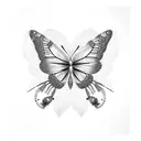 Love Always, butterfly, medical tattoo design idea