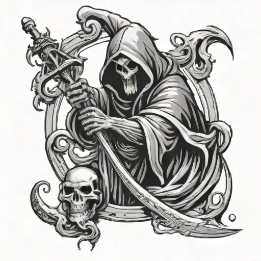 grim reaper death seal tattoo design idea
