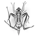 realistic praying mantis tattoo design idea