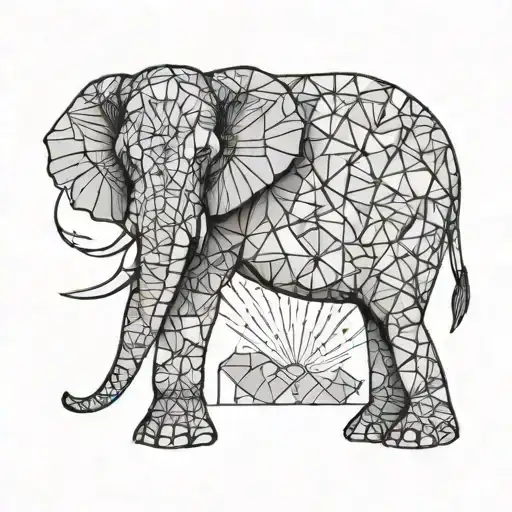 Elephant Volcano Viking tattoo design idea