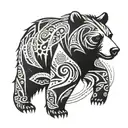 bear, biometric, universe inside tattoo design idea