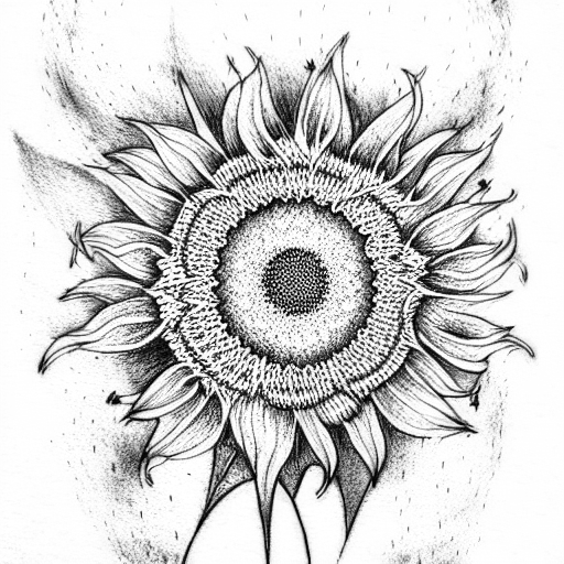 Sunflower tattoo design idea
