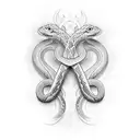 snake on dagger  tattoo design idea