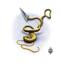 snake on dagger  tattoo design idea