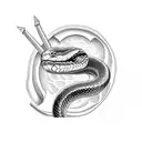 snake on dagger  tattoo design idea