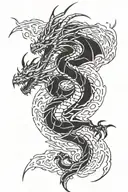 Full dragon with lightning bolts tattoo design idea