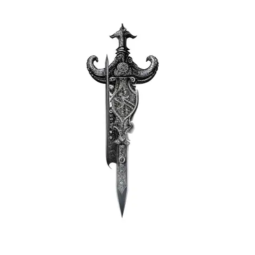 sword of damocles tattoo design idea