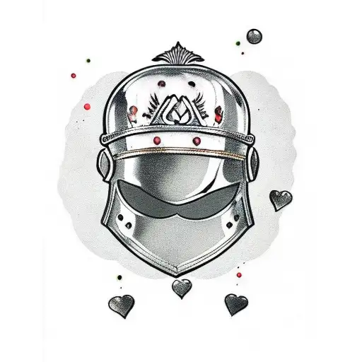 leprechaun wearing a gladiator helmet armor tattoo design idea