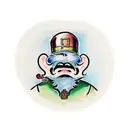 leprechaun wearing a gladiator helmet tattoo design idea