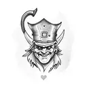 leprechaun wearing a gladiator helmet tattoo design idea