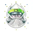 leprechaun wearing a gladiator helmet armor tattoo design idea