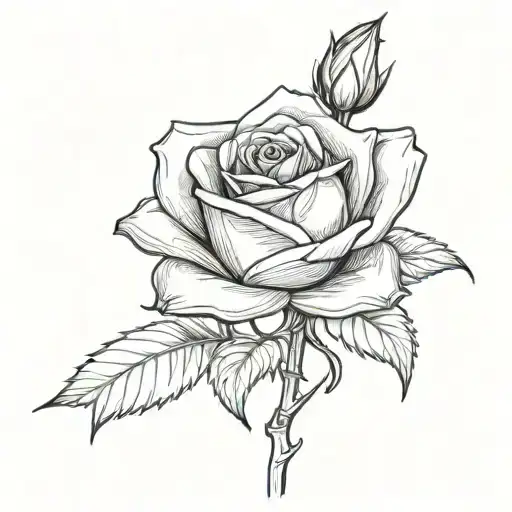 3D rose drawing tattoo design idea