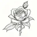 3D rose drawing tattoo design idea