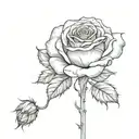 3D rose drawing tattoo design idea