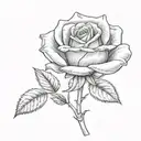 3D rose drawing tattoo design idea