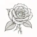 3D rose drawing tattoo design idea
