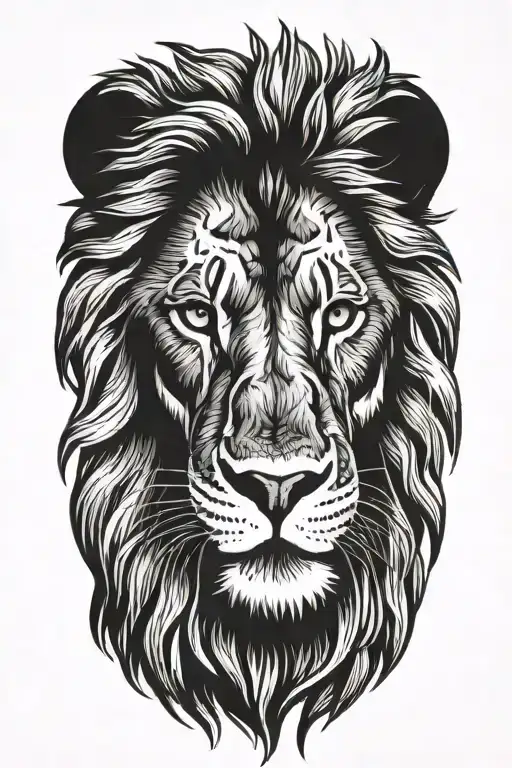 lions head tattoo design idea