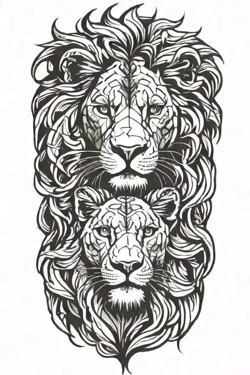 lions head tattoo design idea