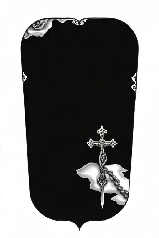 corss and rosary tattoo design idea