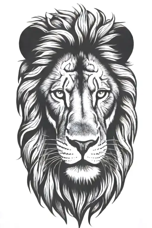 lions head tattoo design idea