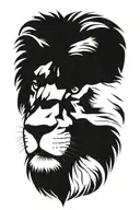 lions head tattoo design idea