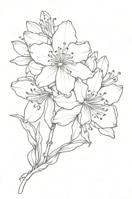 Rhododendron flowers tattoo design idea