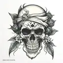 emo skull tattoo design idea