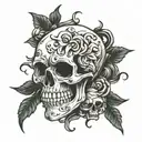 emo skull tattoo design idea