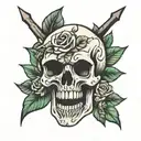 emo skull tattoo design idea