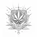 cannabis barbed  tattoo design idea