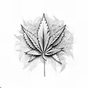 cannabis barbed  tattoo design idea