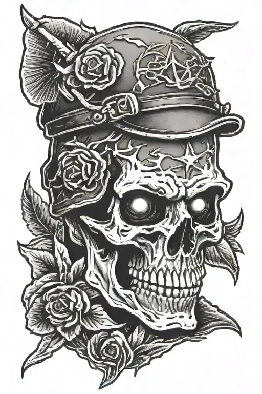 undead WW2 soldior tattoo design idea