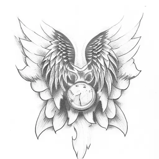 One angel wing and one devil wing tattoo design idea