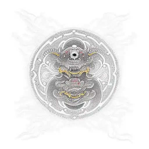 "宝" - include this in the design and weave it with something that represents hidden treasure.  tattoo design idea