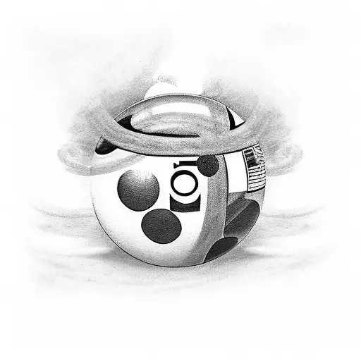 8 Ball, 2 pool cues tattoo design idea