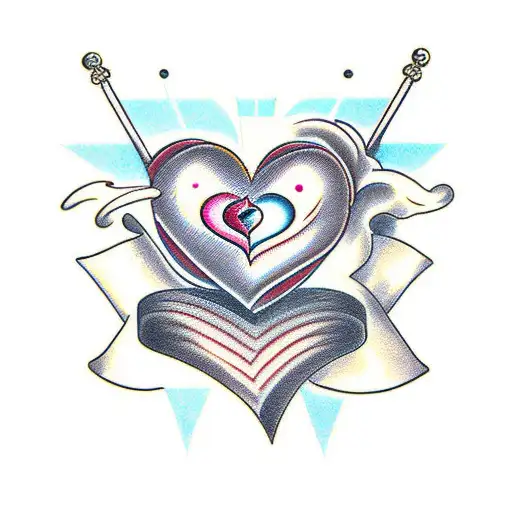 heart with M and semi colon on the sides tattoo design idea