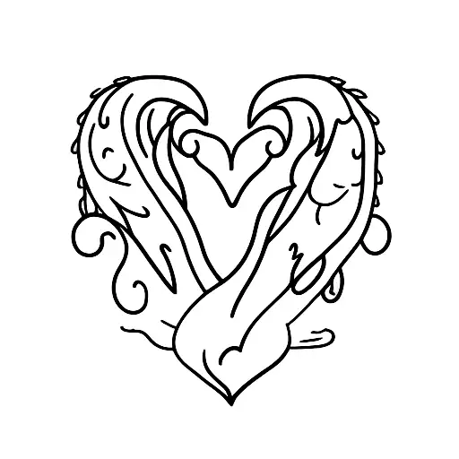heart with M and semi colon on the sides tattoo design idea
