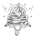 ice cream cone with two scoops tattoo design idea